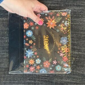 Floral 2026 Spiral Planner Calendar - Black with Colorful Flowers